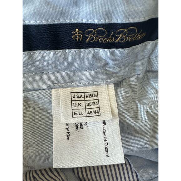Brooks Brothers Genuine Seersucker Clark Pants Men's 35 X 34 Blue Stripe Summer! - Picture 5 of 9